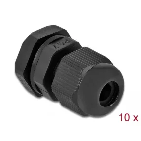 Delock PG7 tömszelence 10 db. fekete (DL-60192)