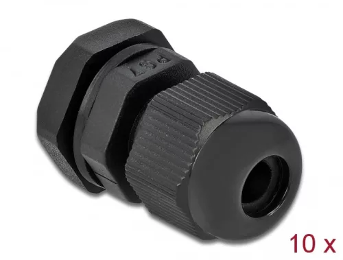 Delock PG7 tömszelence 10 db. fekete (DL-60192)