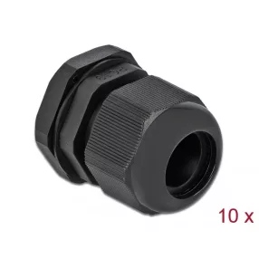 Delock PG19 tömszelence 10 db. fekete (DL-60220)