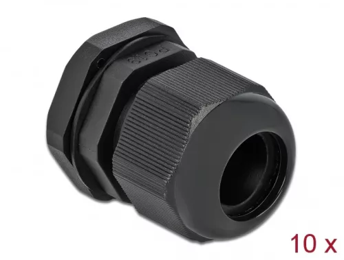 Delock PG19 tömszelence 10 db. fekete (DL-60220)