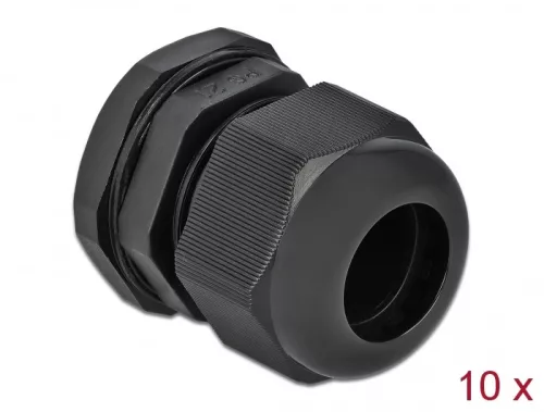 Delock PG21 tömszelence 10 db. fekete (DL-60222)