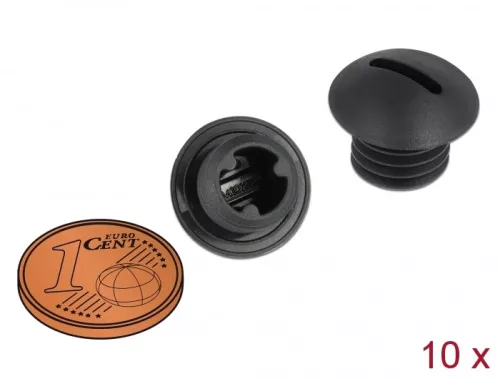 Delock M10 x 1,5 csavarmenetes záródugó, 10 db. fekete (DL-60228)