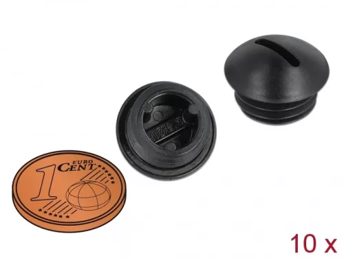 Delock M12 x 1,5 csavarmenetes záródugó, 10 db. fekete (DL-60229)