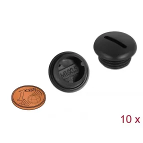   Delock M16 x 1,5 csavarmenetes záródugó, 10 db. fekete (DL-60230)
