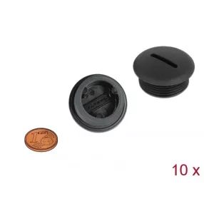   Delock M25 x 1,5 csavarmenetes záródugó, 10 db. fekete (DL-60232)