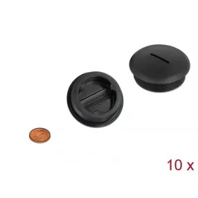   Delock M40 x 1,5 csavarmenetes záródugó, 10 db. fekete (DL-60234)