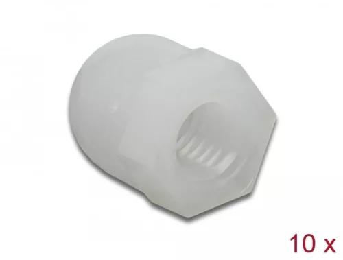 Delock 10 db. természetes színű hatszögletű védősapka M6 csavarmenet kialakítással a belsejében (DL-60236)