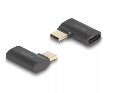Delock USB Adapter 40 Gbps USB Type-C  PD 3.1 240 W csatlakozódugóval - csatlakozóhüvellyel, ívelt bal / jobb 8K 60 Hz (DL-60245)