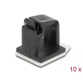 Delock Kábeltartó zárócsattal fekete 10 db (DL-60247)