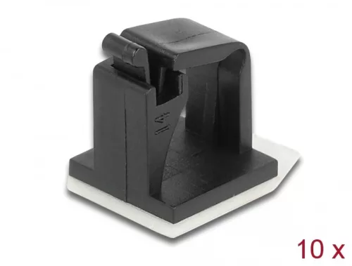 Delock Kábeltartó zárócsattal fekete 10 db (DL-60247)