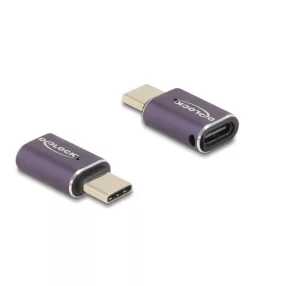   Delock USB Adapter 40 Gbps USB Type-C  PD 3.1 240 W csatlakozódugóval - csatlakozóhüvellyel, portkímélővel 8K 60 Hz fém (DL-60286)