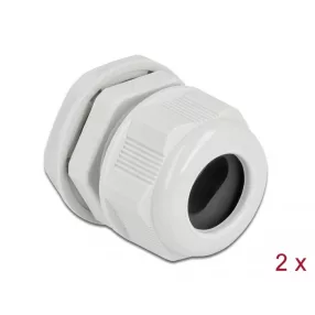   Delock Kábel tömszelence PG21 két kábelbemenettel 2 db. Szürke (DL-60388)