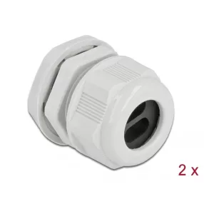   Delock Kábel tömszelence PG21 két kábelbemenettel lapos kábelekhez 2 db. Szürke (DL-60394)