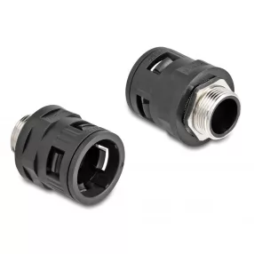   Delock M25 tömlőszelence réz külső csavarmenettel, fekete, 2 db. (DL-60455)