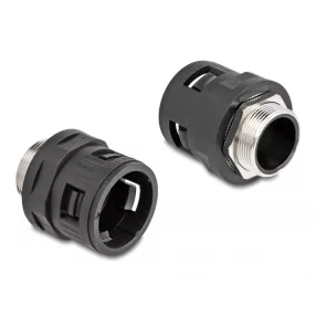   Delock M32 tömlőszelence réz külső csavarmenettel, fekete, 2 db. (DL-60456)