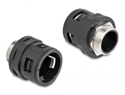 Delock M32 tömlőszelence réz külső csavarmenettel, fekete, 2 db. (DL-60456)