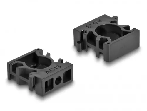 Delock Kábel borító tartó záróklippel 10 mm 8 db. fekete (DL-60481)