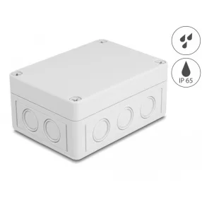   Delock Installációs ház kábel bemenetekkel 130 x 93 x 57 mm nagyságú szürke (DL-60489)