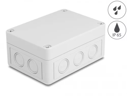Delock Installációs ház kábel bemenetekkel 130 x 93 x 57 mm nagyságú szürke (DL-60489)