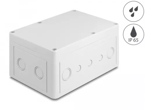 Delock Installációs ház kábel bemenetekkel 180 x 125 x 90 mm nagyságú szürke (DL-60492)