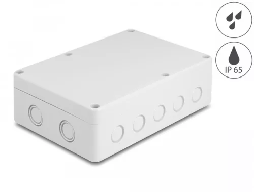 Delock Installációs ház kábel bemenetekkel 180 x 125 x 57 mm nagyságú szürke (DL-60493)