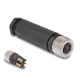   Delock M8 Csatlakozó A-kódolású, 4 tűs anya csavarozható kapcsolat (DL-60532)