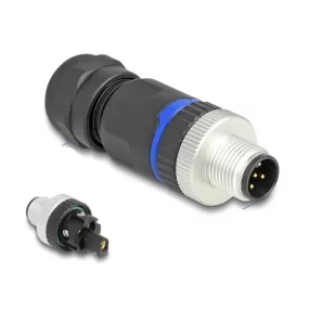   Delock M12 Csatlakozó A-kódolású, 5 tűs apa csavarozható kapcsolat (DL-60534)