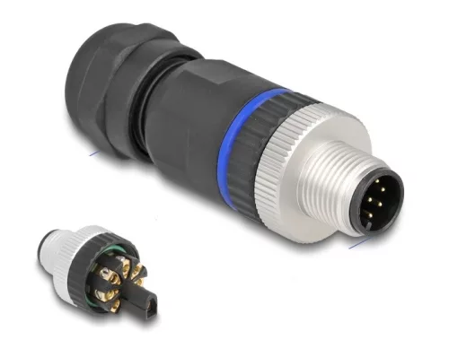 Delock M12 Csatlakozó A-kódolású, 8 tűs apa csavarozható kapcsolat (DL-60535)