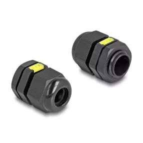   Delock M16 kábel tömlőszelence ventillációval, IP68 por és vízhatlan fekete 2 db. (DL-60615)