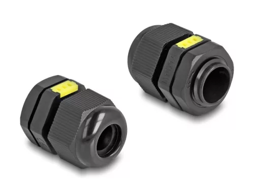 Delock M16 kábel tömlőszelence ventillációval, IP68 por és vízhatlan fekete 2 db. (DL-60615)