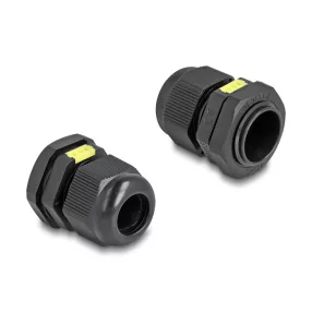   Delock M20 kábel tömlőszelence ventillációval, IP68 por és vízhatlan fekete 2 db. (DL-60616)