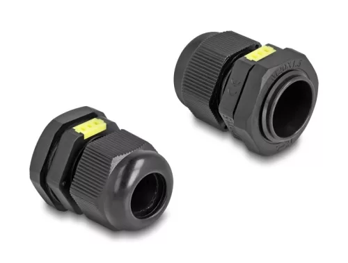Delock M20 kábel tömlőszelence ventillációval, IP68 por és vízhatlan fekete 2 db. (DL-60616)