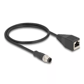   Delock Kábel M12 A kódolt 8 tűs apa - RJ45 anya PVC 0,5 m (DL-60621)