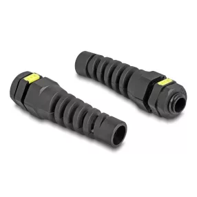   Delock M12 kábel tömlőszelence IP68 ventillációval és feszültségmentesítéssel, valamint IP68 por és vízhatlan fekete 2 db. (DL-60624)