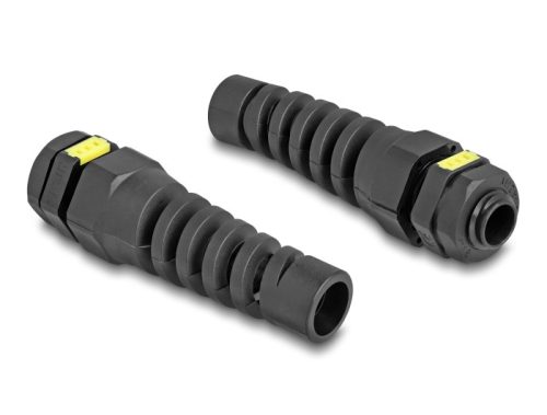 Delock M12 kábel tömlőszelence IP68 ventillációval és feszültségmentesítéssel, valamint IP68 por és vízhatlan fekete 2 db.