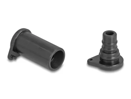 Delock DL4 portakaró apa és anya csatlakozókhoz, szilikon, 2-részes, fekete 10 db.-os szett (DL-60671)