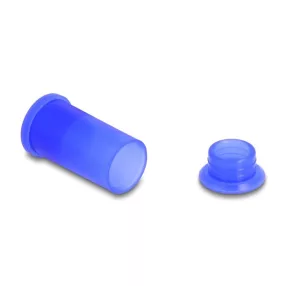   Delock DL4 portakaró apa és anya csatlakozókhoz, szilikon, 2-részes, kék 10 db.-os szett (DL-60672)