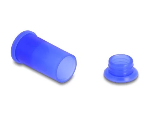 Delock DL4 portakaró apa és anya csatlakozókhoz, szilikon, 2-részes, kék 10 db.-os szett (DL-60672)