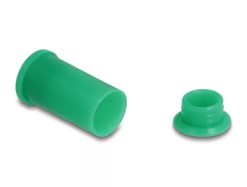 Delock DL4 portakaró apa és anya csatlakozókhoz, szilikon, 2-részes, zöld 10 db.-os szett (DL-60673)