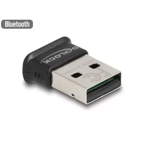   Delock USB Bluetooth 5.0 adapter class 1 mikrokialakítással - működés legfeljebb 100 méteres tartományban (DL-61024)