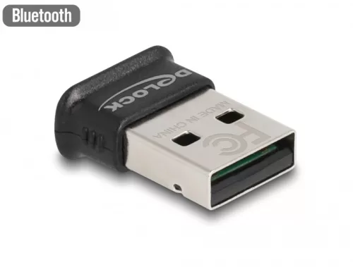 Delock USB Bluetooth 5.0 adapter class 1 mikrokialakítással - működés legfeljebb 100 méteres tartományban (DL-61024)