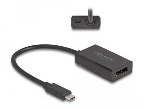 Delock Adapter DisplayPort anya - USB Type-C  apa (DP Alt Mode) 4K, PD 85 W-tal (DL-61059)