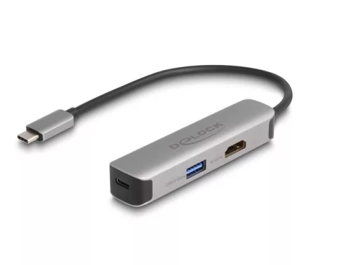 Delock USB Type-C  adapter 4K 60 Hz   s HDMI-hez A- és USB Type-C  adat + PD 92 W porttal (DL-61060)