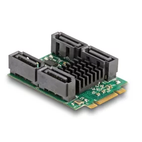   Delock Átalakító, M.2 aljzat B+M nyílással, csatlakozódugó 4 x SATA csatlakozódugó RAID-dal és HyperDuo (DL-61062)