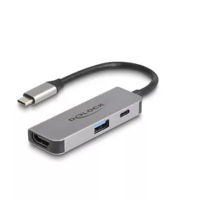   Delock USB Type-C  adapter 4K 60 Hz   s HDMI-hez A- és USB Type-C  PD 95 W porttal (DL-61063)