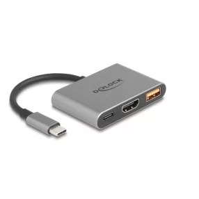   Delock USB Type-C  adapter 4K 30 Hz   s HDMI-hez A- és USB Type-C  PD 2.0 90 W porttal (DL-61071)