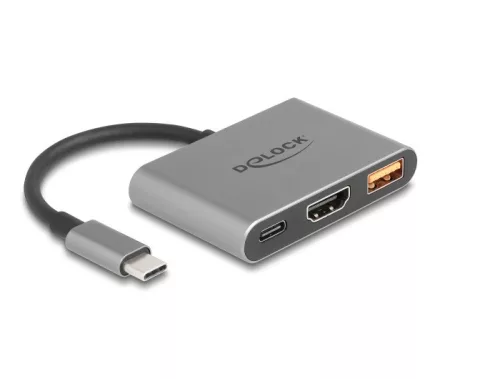 Delock USB Type-C  adapter 4K 30 Hz   s HDMI-hez A- és USB Type-C  PD 2.0 90 W porttal (DL-61071)