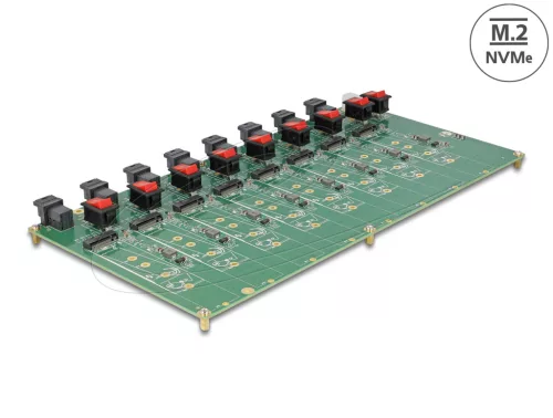 Delock M.2 Teszttábla 8 x M.2 NVMe Kulcs M SSD SFF-8643 konnektorral (DL-61073)