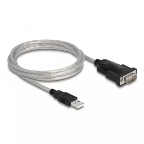   Delock Adapter A-típusú USB 2.0 - 1 x soros RS-232 D-Sub 9 + Adapter D-Sub 25 (DL-61314)