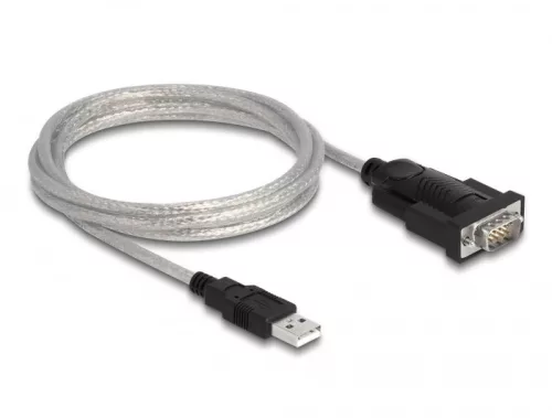 Delock Adapter A-típusú USB 2.0 - 1 x soros RS-232 D-Sub 9 + Adapter D-Sub 25 (DL-61314)